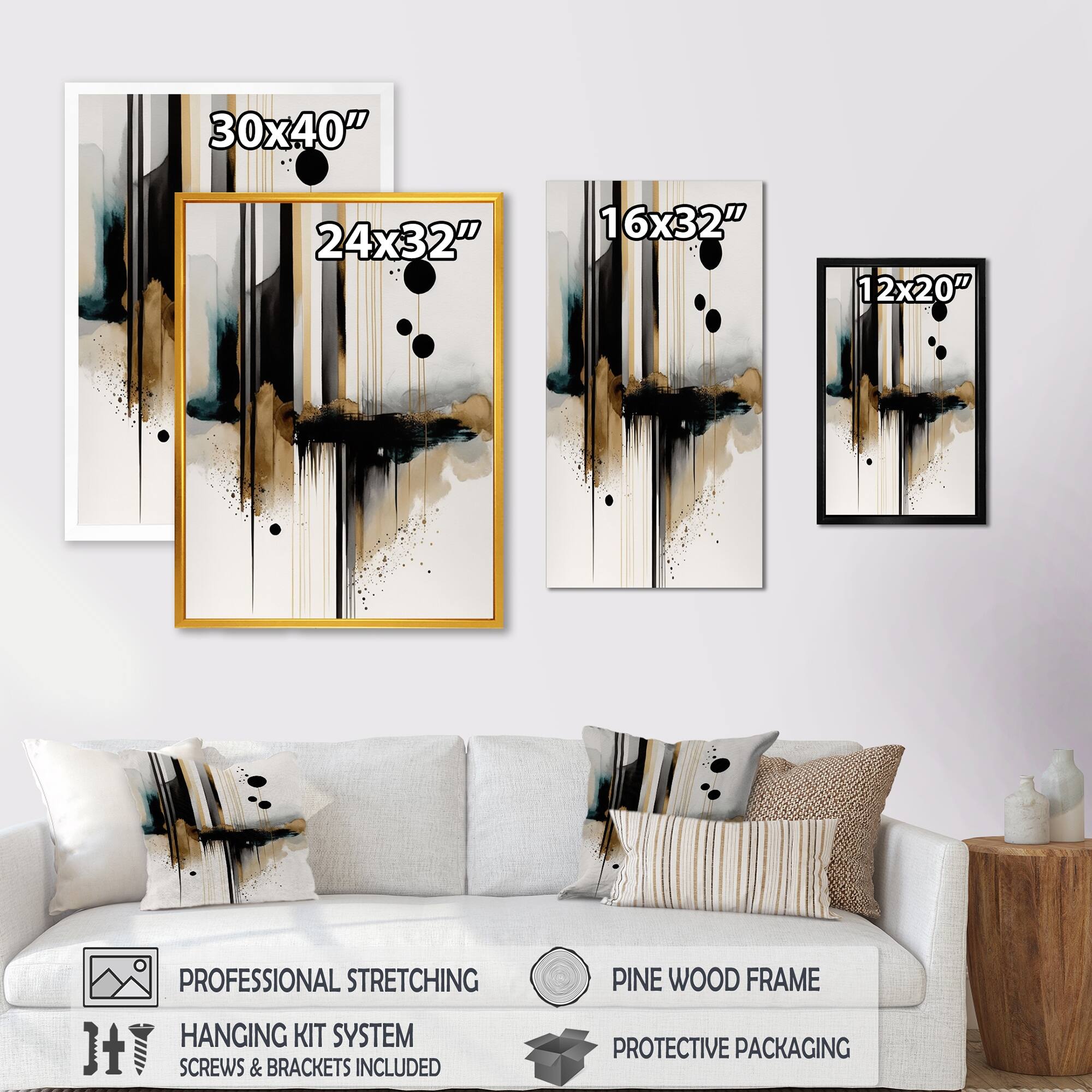 Designart "Abstract Transitional Modern Shapes I" Animals Framed Art Print Bed Bath & Beyond